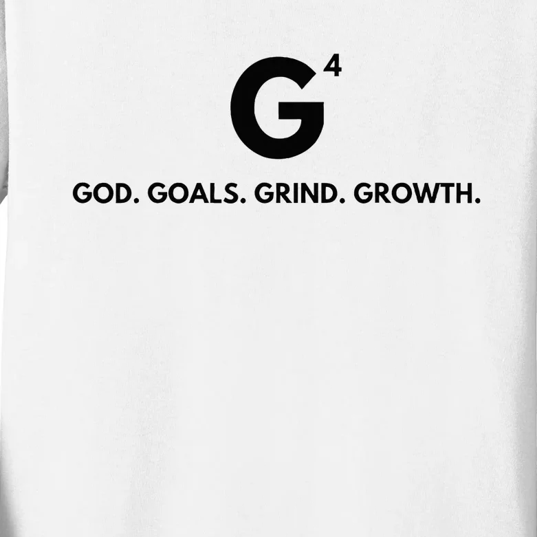 G4 God. Goals. Grind. Growth. Kids Long Sleeve Shirt