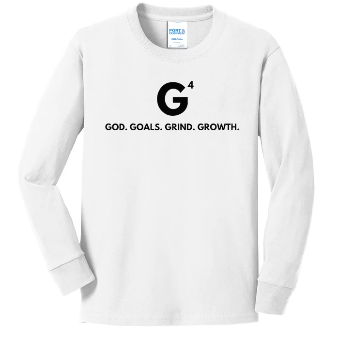 G4 God. Goals. Grind. Growth. Kids Long Sleeve Shirt