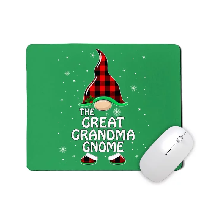 Great Grandma Gnome Buffalo Plaid Matching Family Christmas Mousepad