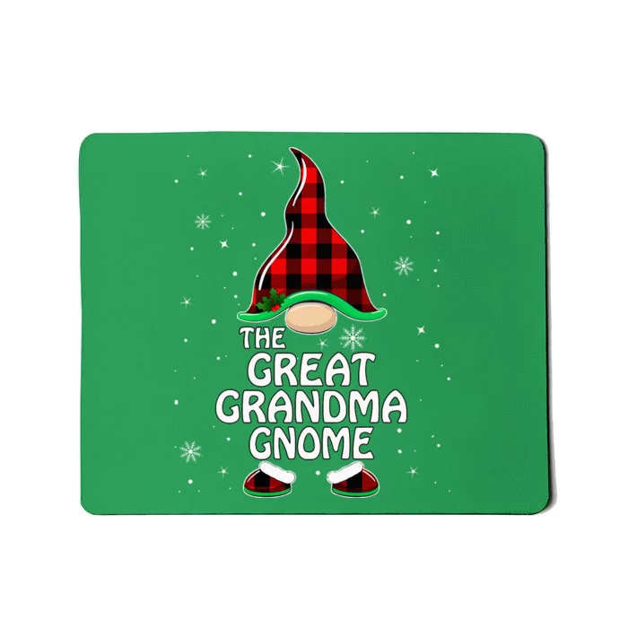 Great Grandma Gnome Buffalo Plaid Matching Family Christmas Mousepad