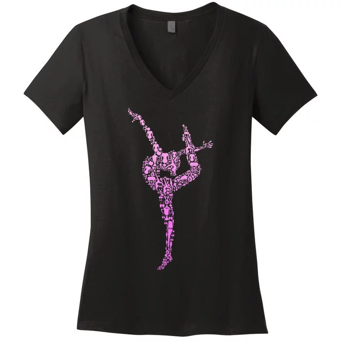 Gymnastics Gymnast Women's V-Neck T-Shirt