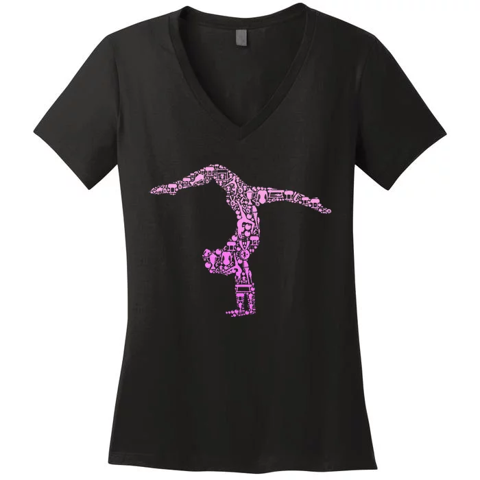 Gymnastics Gymnast Women's V-Neck T-Shirt