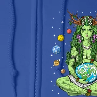 Gaia Greek Goddess Pagan Mother Earth Hippie Nature Witchy Cool Gift Full Zip Hoodie