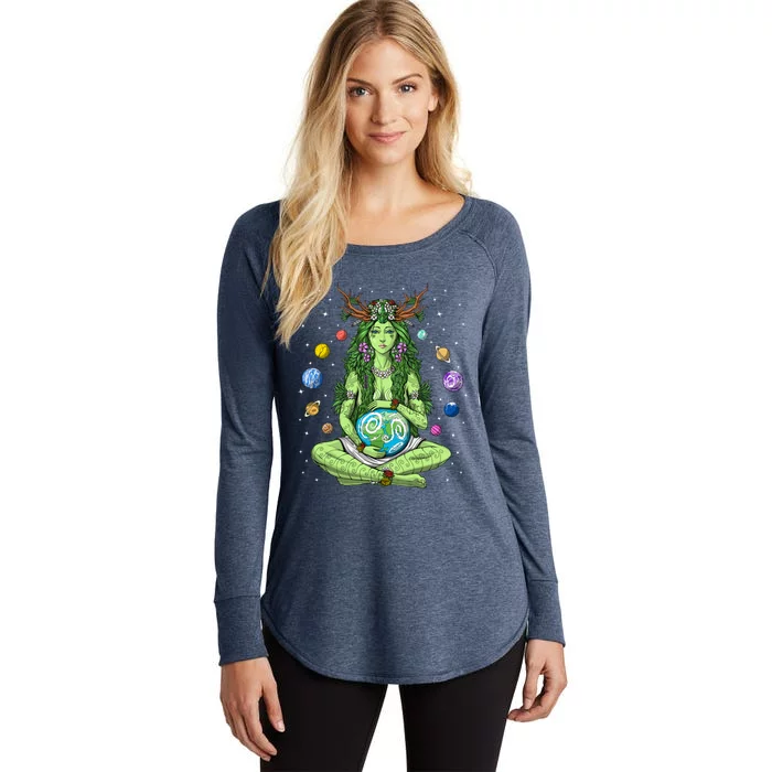 Gaia Greek Goddess Pagan Mother Earth Hippie Nature Witchy Cool Gift Women's Perfect Tri Tunic Long Sleeve Shirt