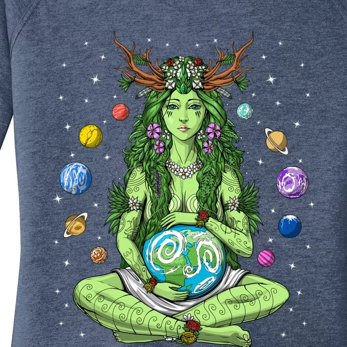 Gaia Greek Goddess Pagan Mother Earth Hippie Nature Witchy Cool Gift Women's Perfect Tri Tunic Long Sleeve Shirt