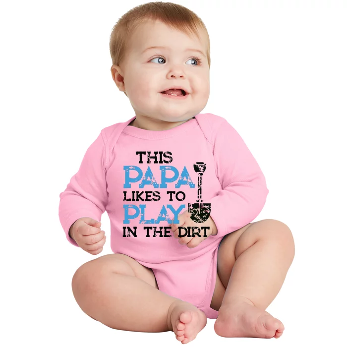 Gardening Gifts Grandpa This Papa Likes To Play In The Dirt Baby Long Sleeve Bodysuit