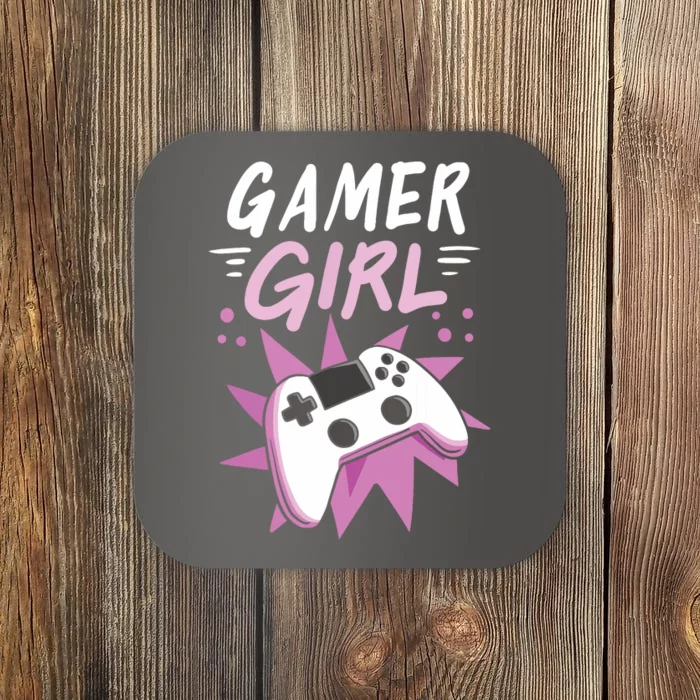 Gamer Girl Gaming Streaming Video Games Gift Coaster