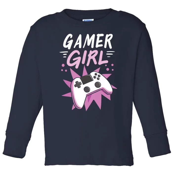 Gamer Girl Gaming Streaming Video Games Gift Toddler Long Sleeve Shirt