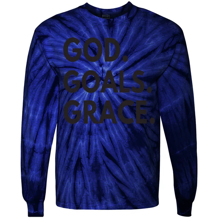 God Goals Grace, Christian Faith Lover Religious Christian Tie-Dye Long Sleeve Shirt