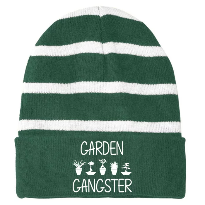 Garden Gangster Striped Beanie with Solid Band