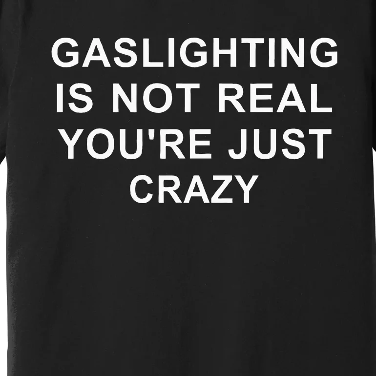 Gaslight Gaslighting Gatekeep Is Not Real You Are Crazy Premium T-Shirt