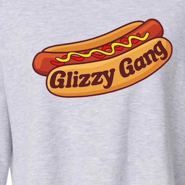 Glizzy Gang Gladiator Gobbler Funny Hot Dog Cropped Pullover Crew