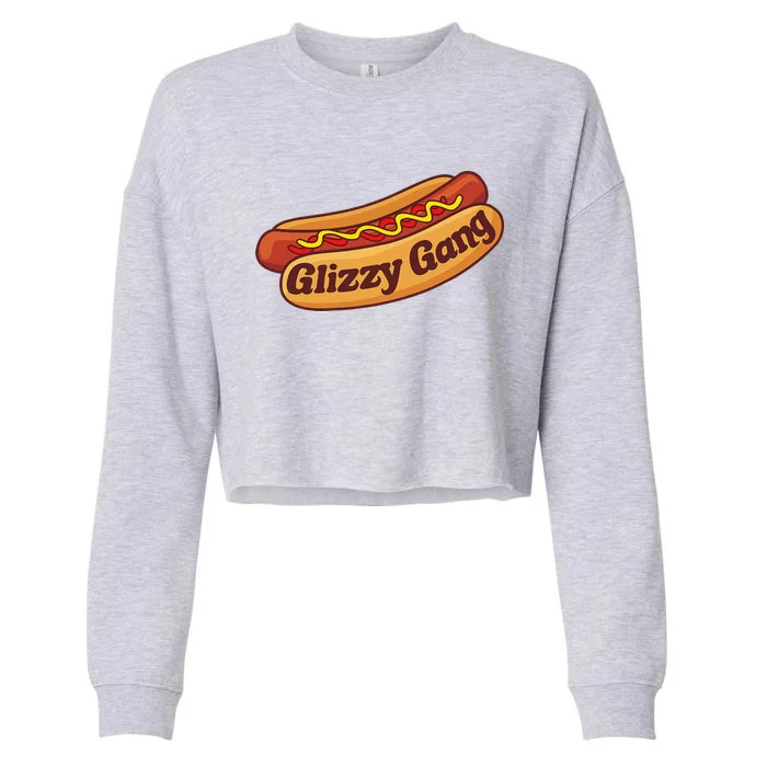 Glizzy Gang Gladiator Gobbler Funny Hot Dog Cropped Pullover Crew