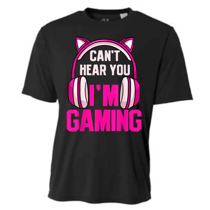 Gamer Girl Gaming I Can't Hear You I'm Gaming Video Games Cooling Performance Crew T-Shirt