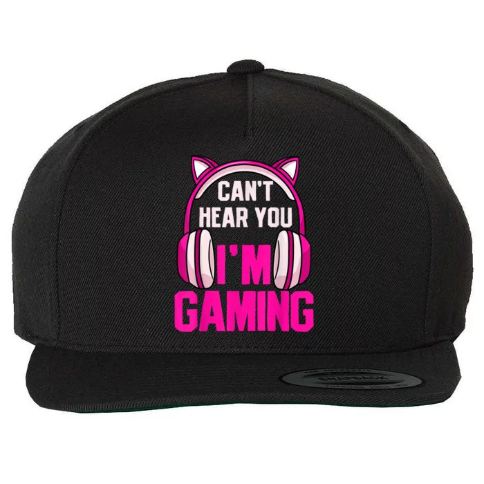 Gamer Girl Gaming I Can't Hear You I'm Gaming Video Games Wool Snapback Cap