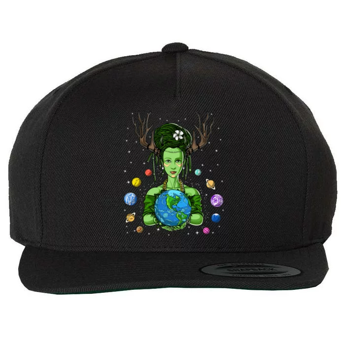 Gaia Greek Goddess Mother Earth Day Hippie Environt Witch Gift Wool Snapback Cap