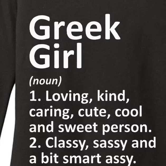 GREEK GIRL GREECE Gift Funny Country Home Roots Descent Womens CVC Long Sleeve Shirt