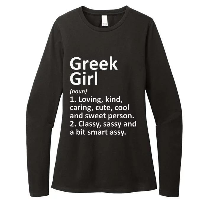 GREEK GIRL GREECE Gift Funny Country Home Roots Descent Womens CVC Long Sleeve Shirt