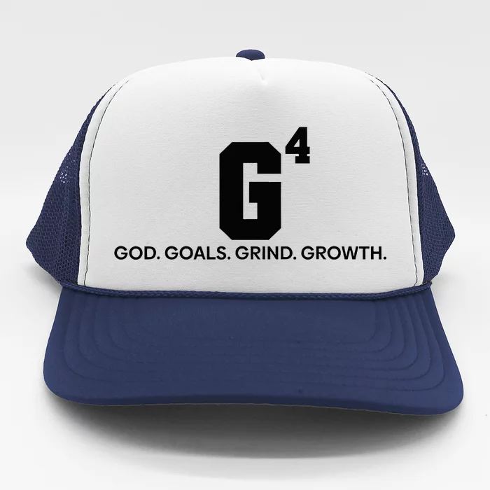 G4 God Goals Grind Growth Funny Christian Trucker Hat