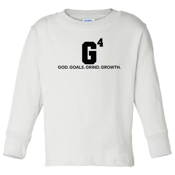 G4 God Goals Grind Growth Funny Christian Toddler Long Sleeve Shirt