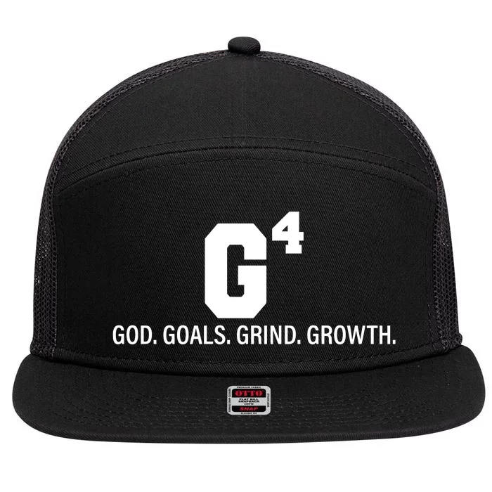 God Goals Grind Growth 7 Panel Mesh Trucker Snapback Hat