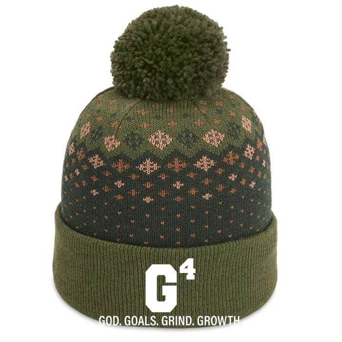 God Goals Grind Growth The Baniff Cuffed Pom Beanie