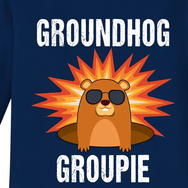 Groundhog Groupie Groundhog Day Party Baby Long Sleeve Bodysuit