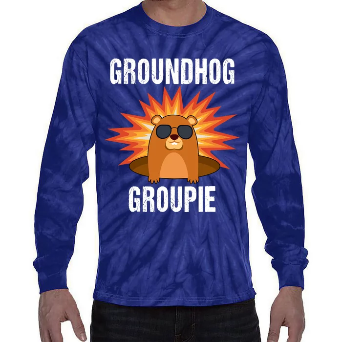 Groundhog Groupie Groundhog Day Party Tie-Dye Long Sleeve Shirt