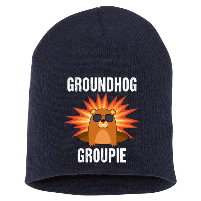 Groundhog Groupie Groundhog Day Party Short Acrylic Beanie