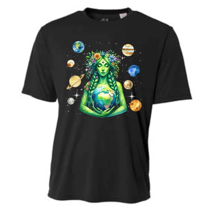 Gaia Greek Goddess Pagan Mother Earth Hippie Nature Witchy Cooling Performance Crew T-Shirt