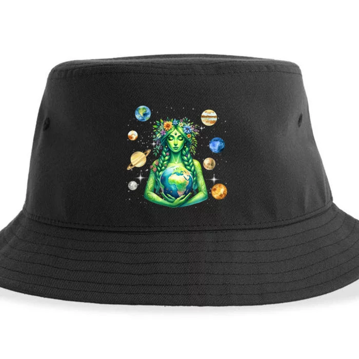 Gaia Greek Goddess Pagan Mother Earth Hippie Nature Witchy Sustainable Bucket Hat