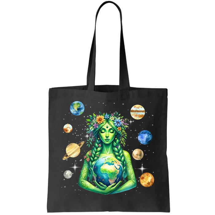 Gaia Greek Goddess Pagan Mother Earth Hippie Nature Witchy Tote Bag