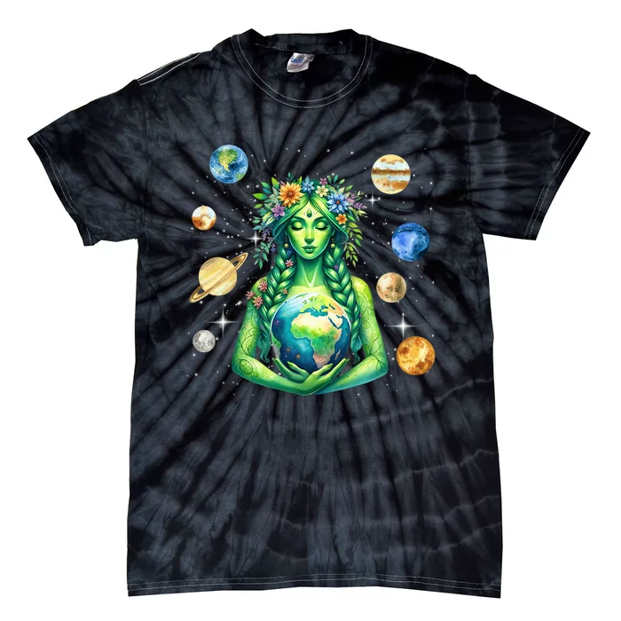 Gaia Greek Goddess Pagan Mother Earth Hippie Nature Witchy Tie-Dye T-Shirt