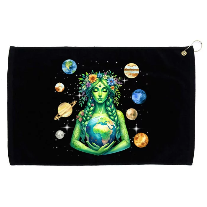 Gaia Greek Goddess Pagan Mother Earth Hippie Nature Witchy Grommeted Golf Towel