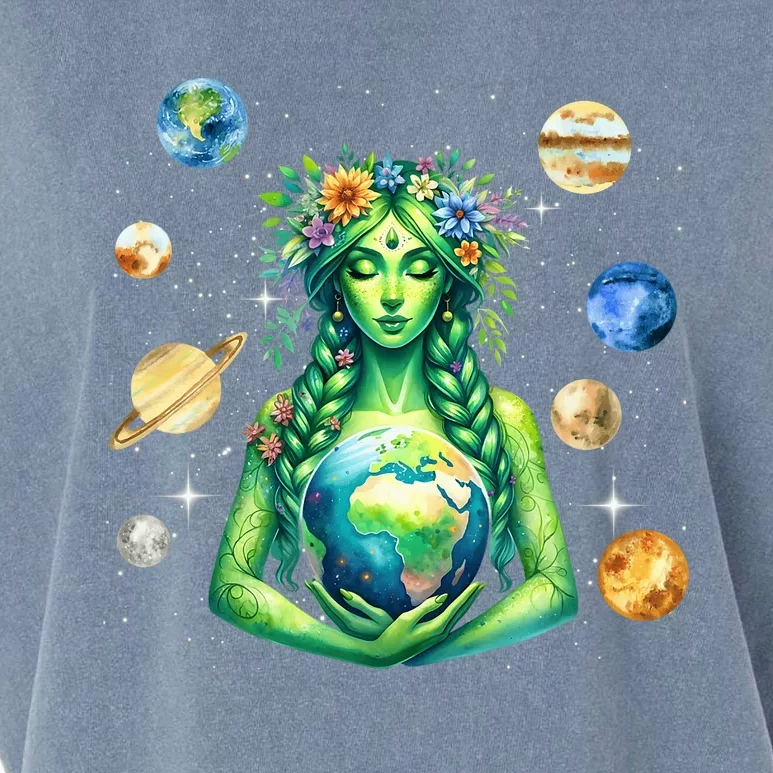 Gaia Greek Goddess Pagan Mother Earth Hippie Nature Witchy Garment-Dyed Women's Muscle Tee