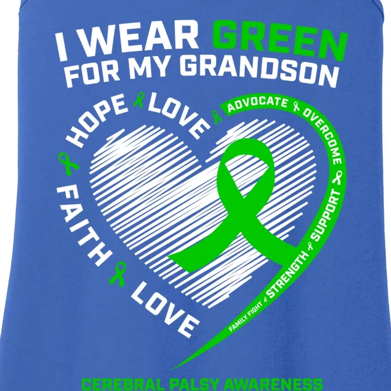 Grandma Grandpa Gift Green Grandson Cerebral Palsy Awareness Meaningful Gift Ladies Essential Tank