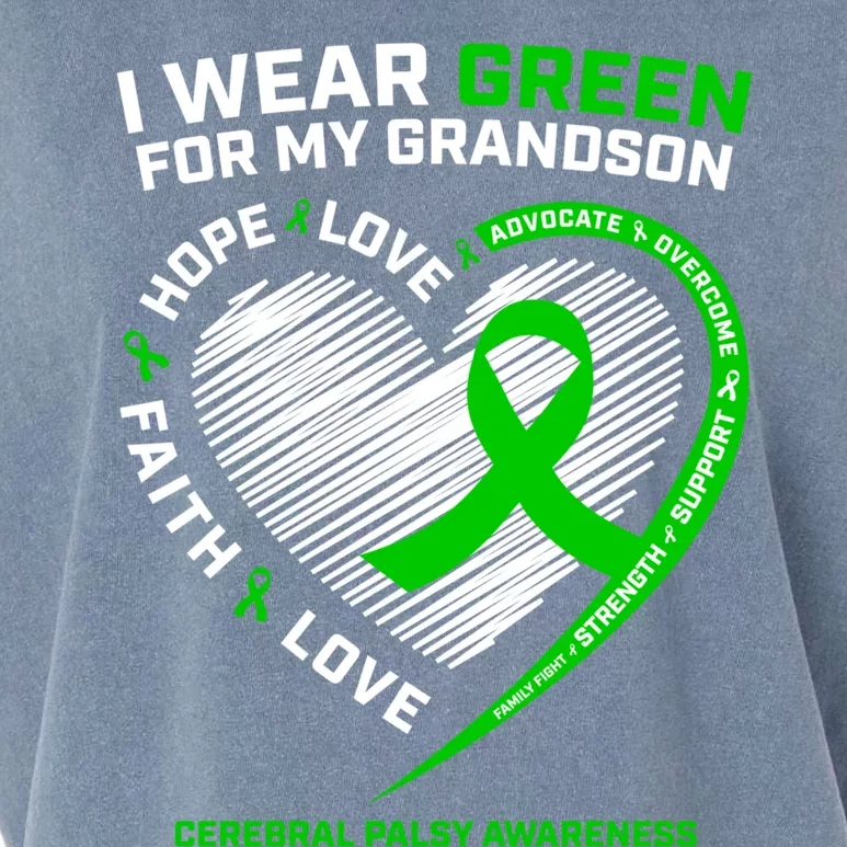 Grandma Grandpa Gift Green Grandson Cerebral Palsy Awareness Meaningful Gift Garment-Dyed Women's Muscle Tee