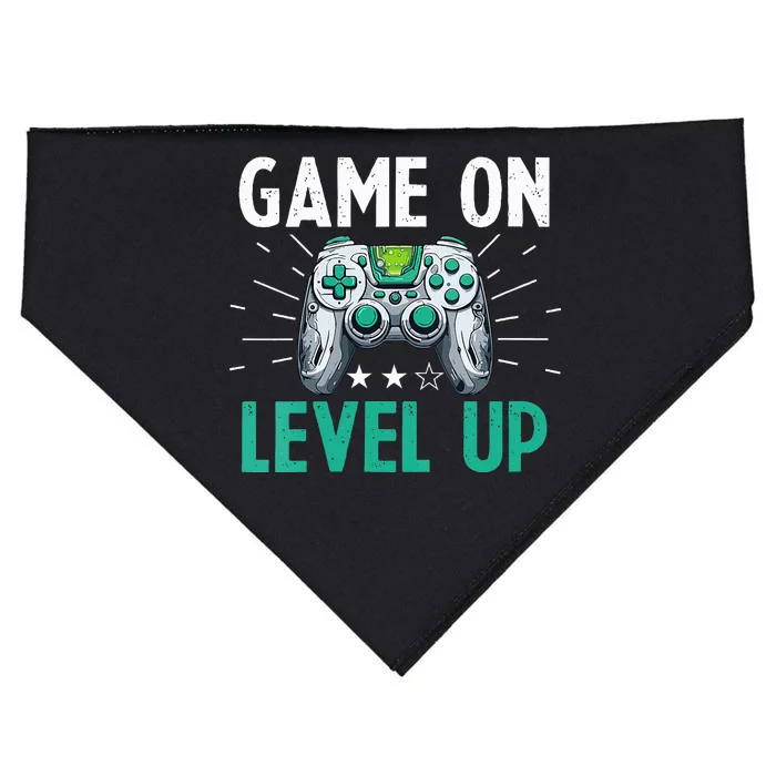 Gamer Gaming Game On Level Up VNeck USA-Made Doggie Bandana