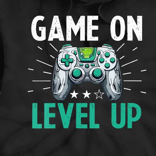 Gamer Gaming Game On Level Up VNeck Tie Dye Hoodie