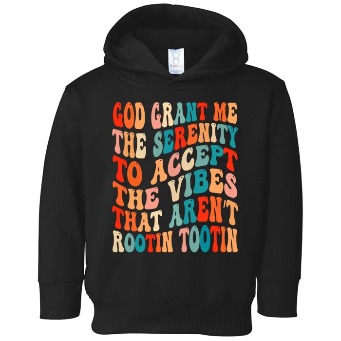 Groovy God Grant Me The Serenity To Accept The Vibes That Aren’t Rootin Tootin Toddler Hoodie