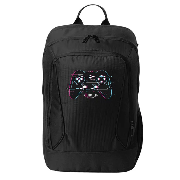 Glitchy Gamepad Gamer City Backpack