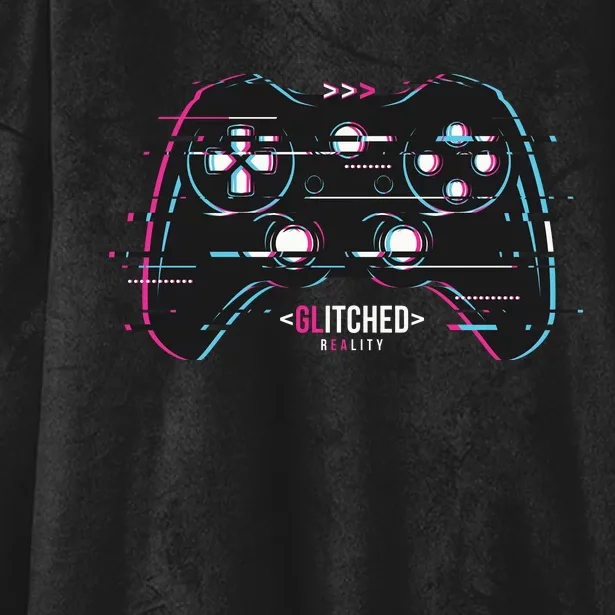 Glitchy Gamepad Gamer Hooded Wearable Blanket