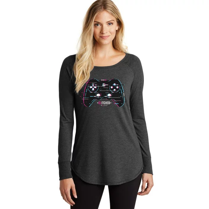 Glitchy Gamepad Gamer Women's Perfect Tri Tunic Long Sleeve Shirt