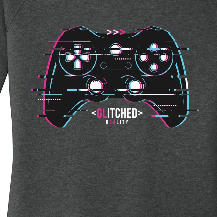 Glitchy Gamepad Gamer Women's Perfect Tri Tunic Long Sleeve Shirt