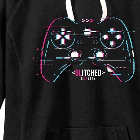 Glitchy Gamepad Gamer Women's Fleece Hoodie