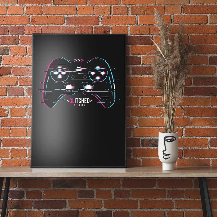 Glitchy Gamepad Gamer Poster