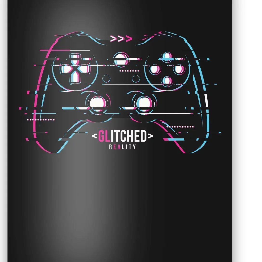 Glitchy Gamepad Gamer Poster