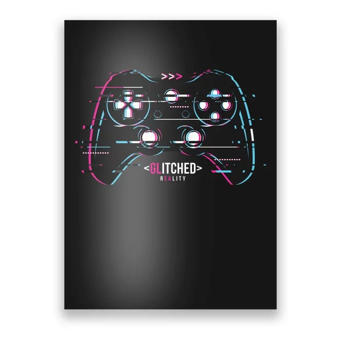 Glitchy Gamepad Gamer Poster