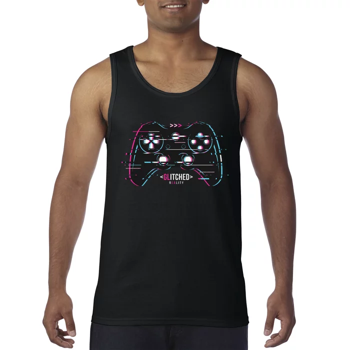 Glitchy Gamepad Gamer Tank Top