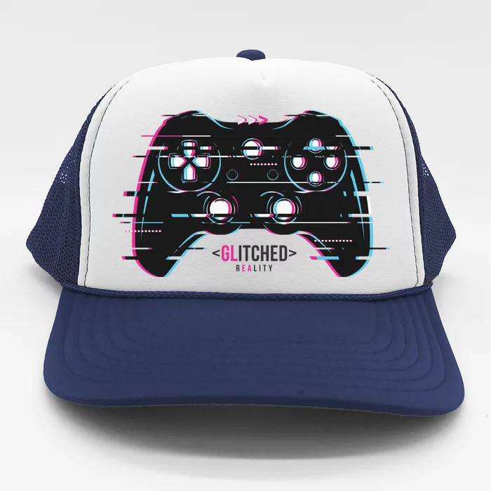 Glitchy Gamepad Gamer Trucker Hat